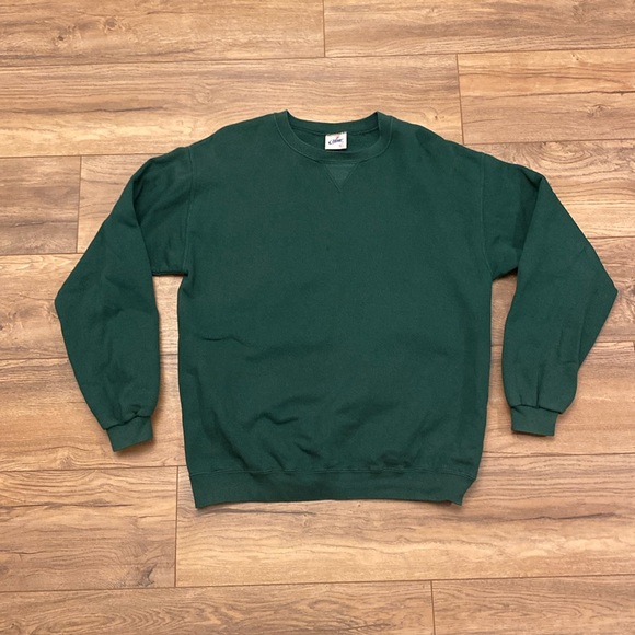 Vintage Other - Vintage Green Blank Bike Crewneck Sweatshirt Size Large